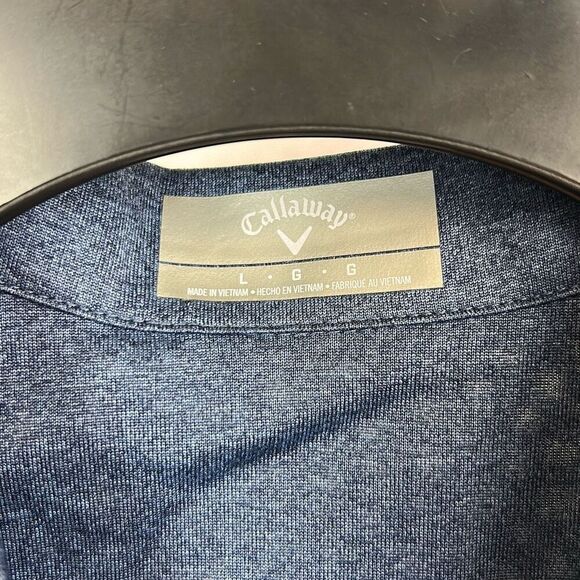 Callaway Womens Polo Golf Shirt Sz Large Short Sleeve Navy Blue Zipper Neckline - Picture 3 of 7